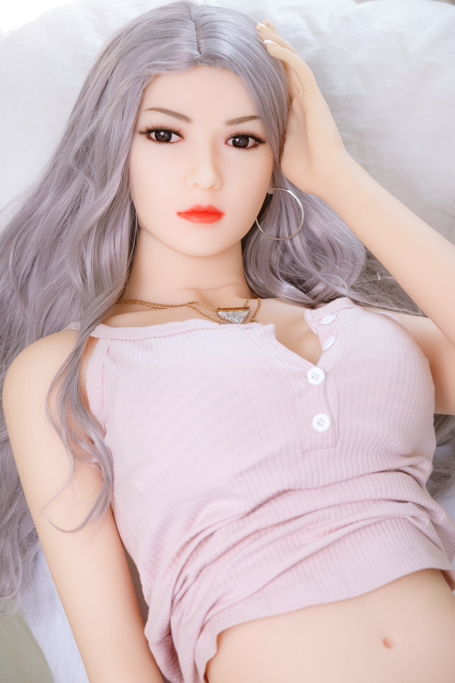 165cm F-Cup Silver Gray Hair Mature TPE Sex Doll – Custom Realistic Companion