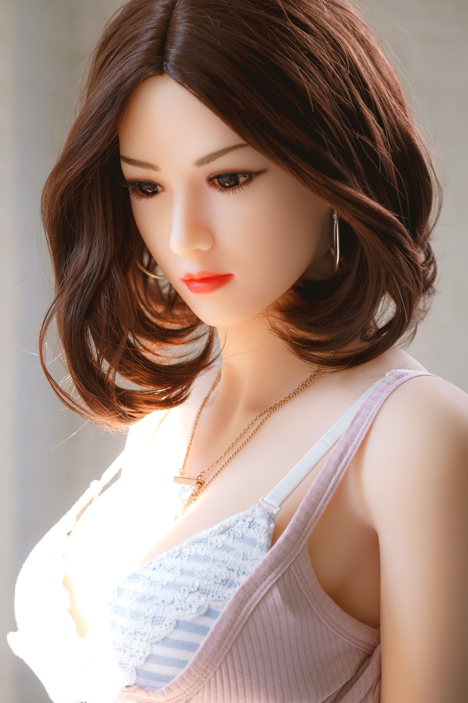 165cm F-Cup Realistic Brown Hair Sex Doll – Customizable Curvy TPE Beauty