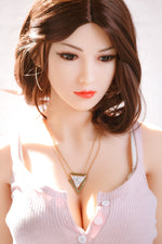 165cm F-Cup brown hair realistic TPE sex doll with curvy body