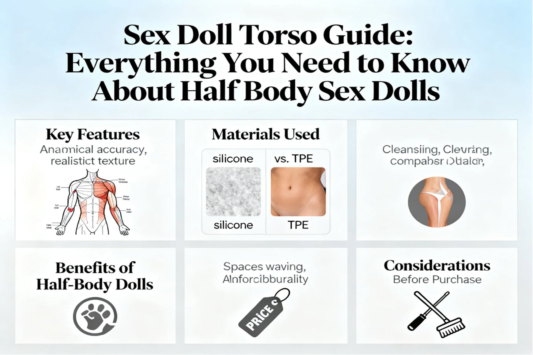 Realistic sex doll torso with big breasts and curves
