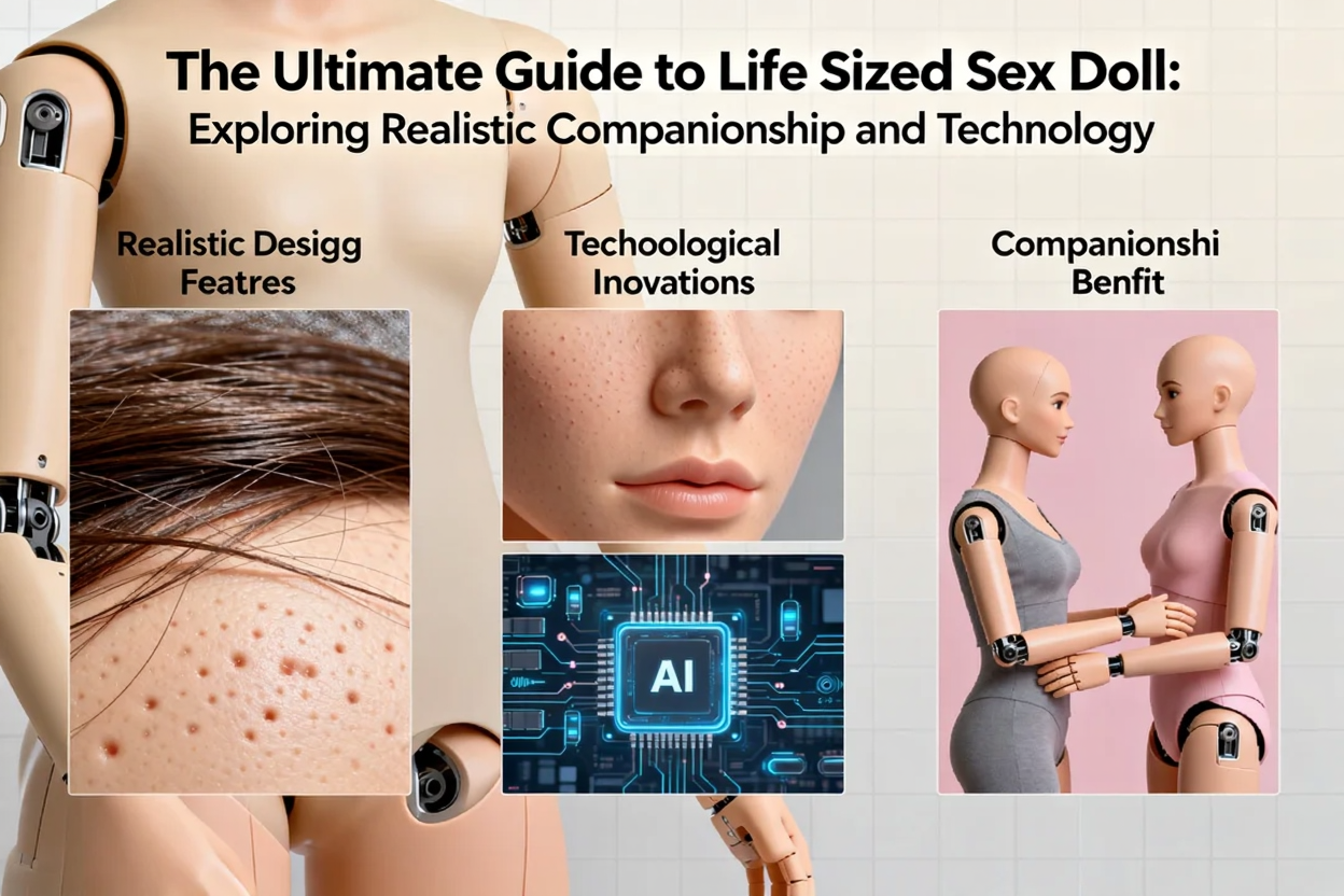 Realistic life sized sex doll with lifelike features and articulated joints