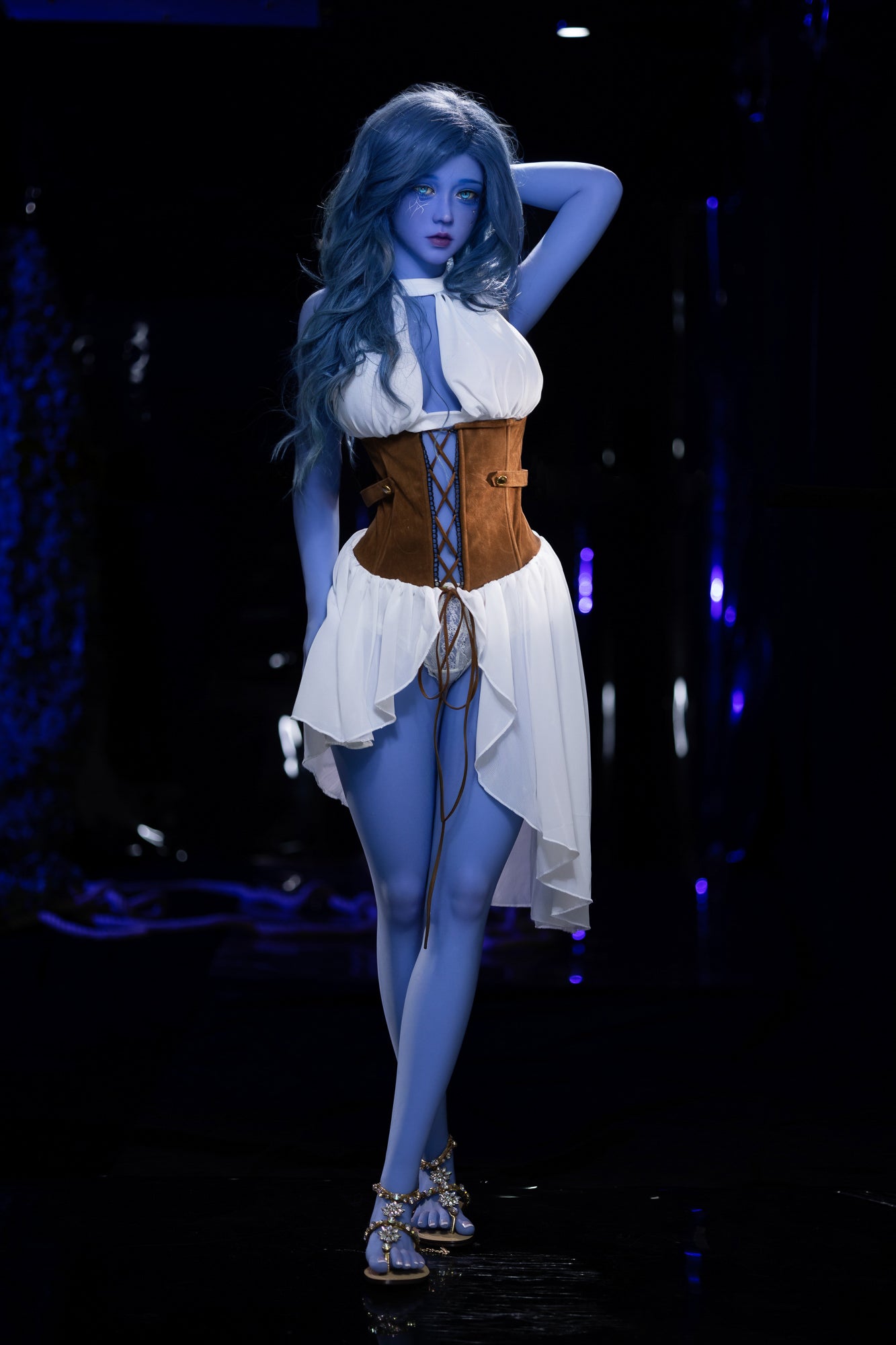 160cm Blue Skin Sex Doll – Big Breast Realistic Love Doll with EVO Skeleton