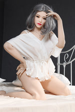 Realistic red-haired Asian sex doll customizable face & hairstyle
