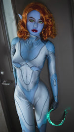 165cm customizable elf fantasy sex doll with blonde hair, blue skin & TPE body